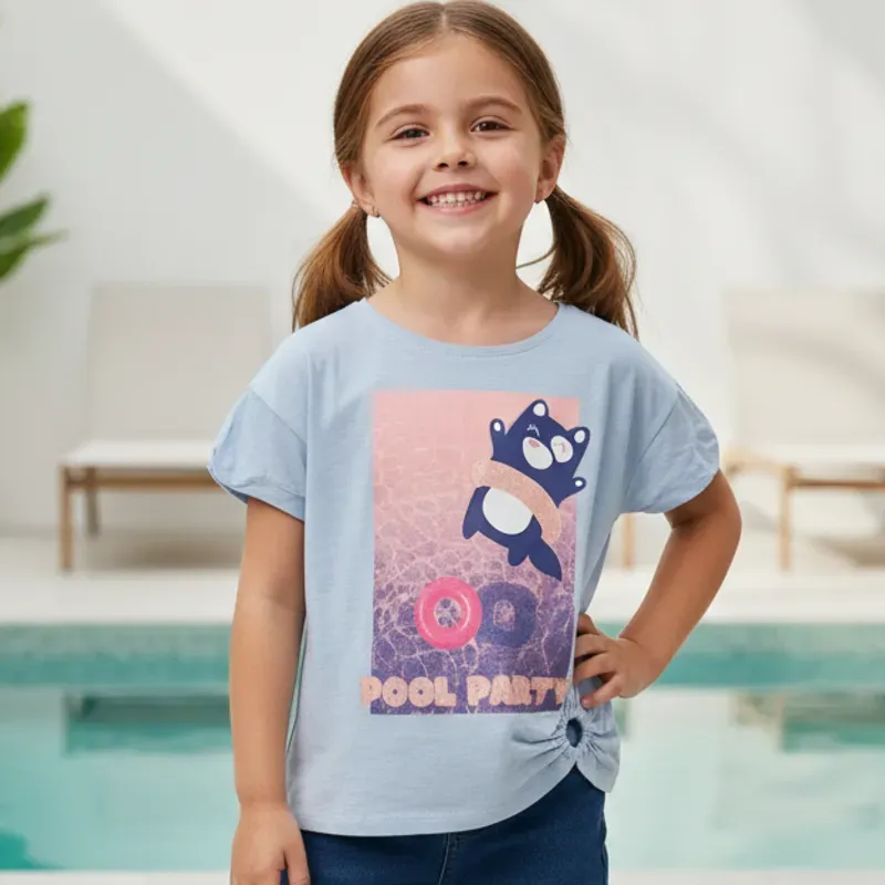 Pulover azul gato Pool Party