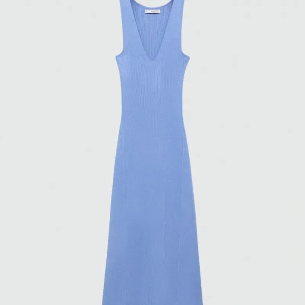 Vestido de punto celeste
