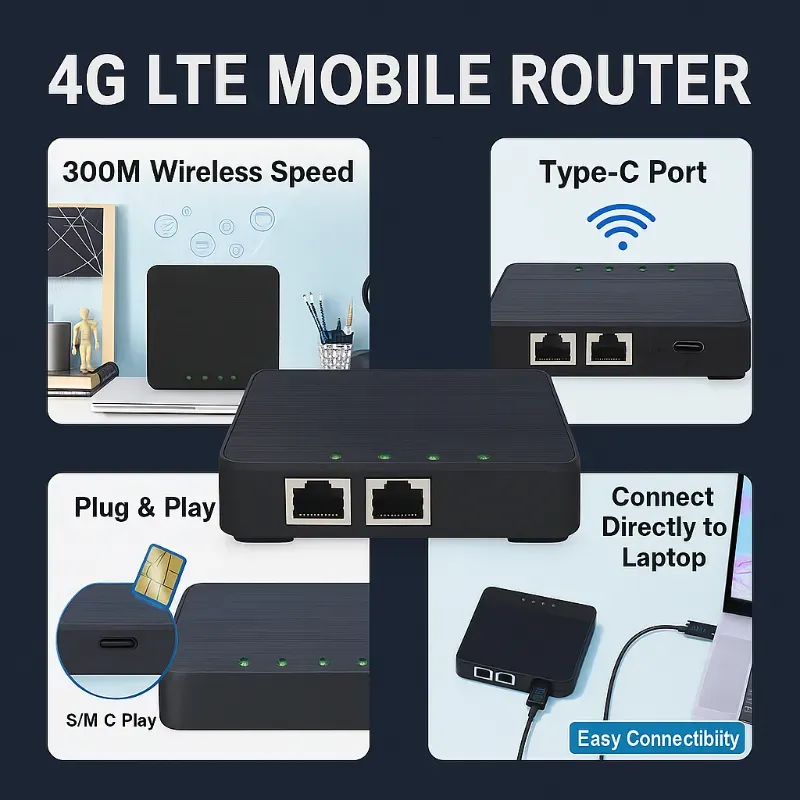  Router LTE WiFi 4G con Antenas Internas y Doble Puerto LAN