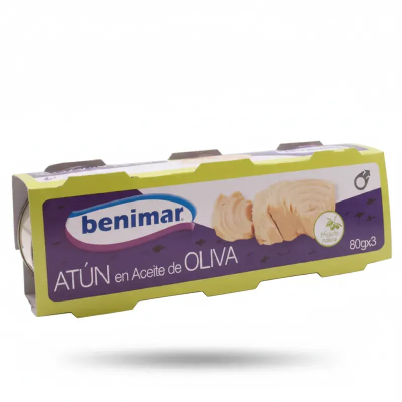 Atún listado en aceite de oliva marca Benimar