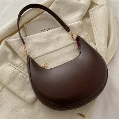 Bolso de hombro Y bandolera estilo francés ( marrón)