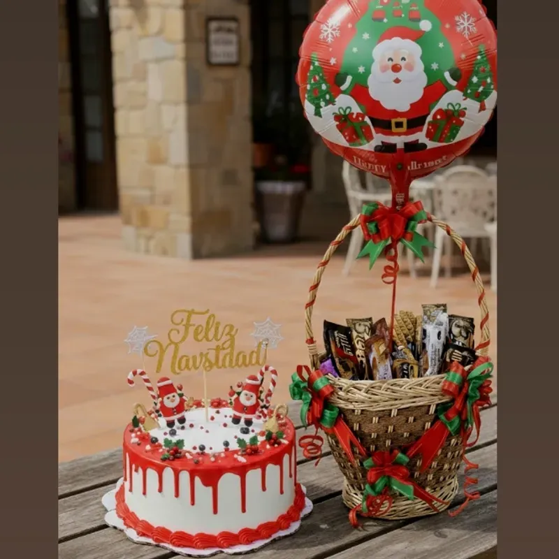 Cesta con Cake Navideños ❄️