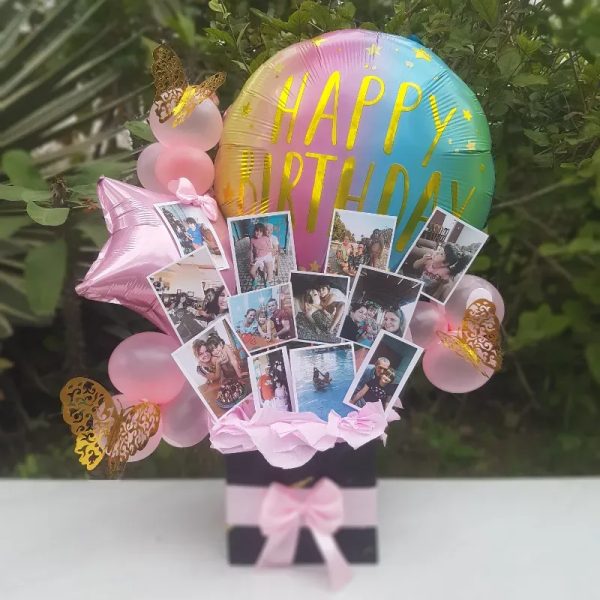 Caja cuadrada de feliz cumpleaños