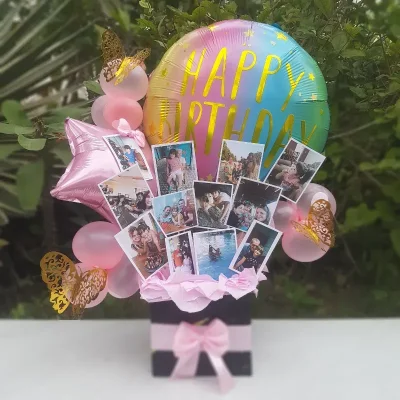 Caja cuadrada de feliz cumpleaños
