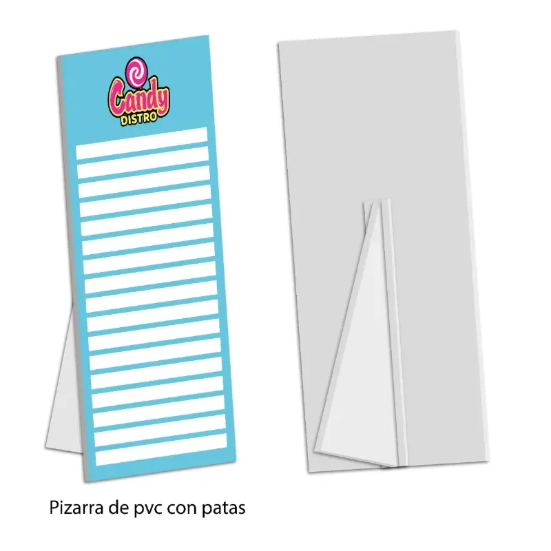 Pizarra de pvc con patas 1.2m (alto) x 0.6m (ancho)