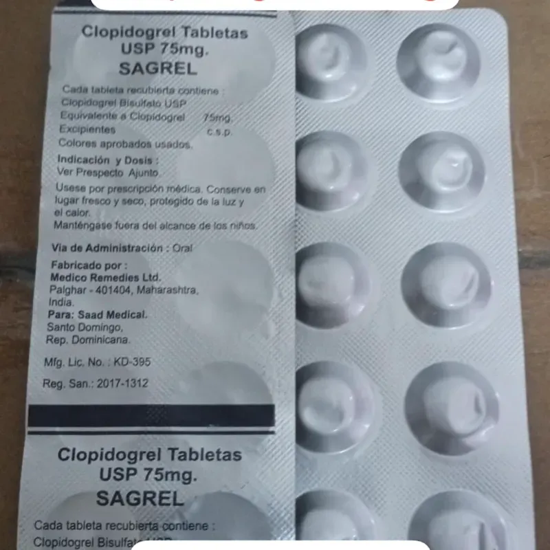Clopidogrel de 75 mg de 10 Tabletas
