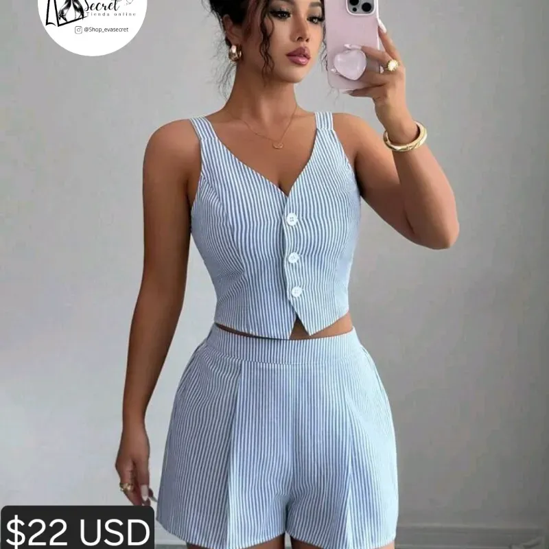 Conjunto de short y blusa talla L