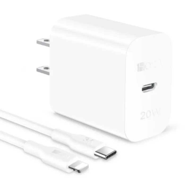 Cargador 1HORA 20W CON CABLE LIGHTNING (IPHONE)