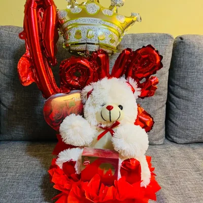  Cesta redonda romántica