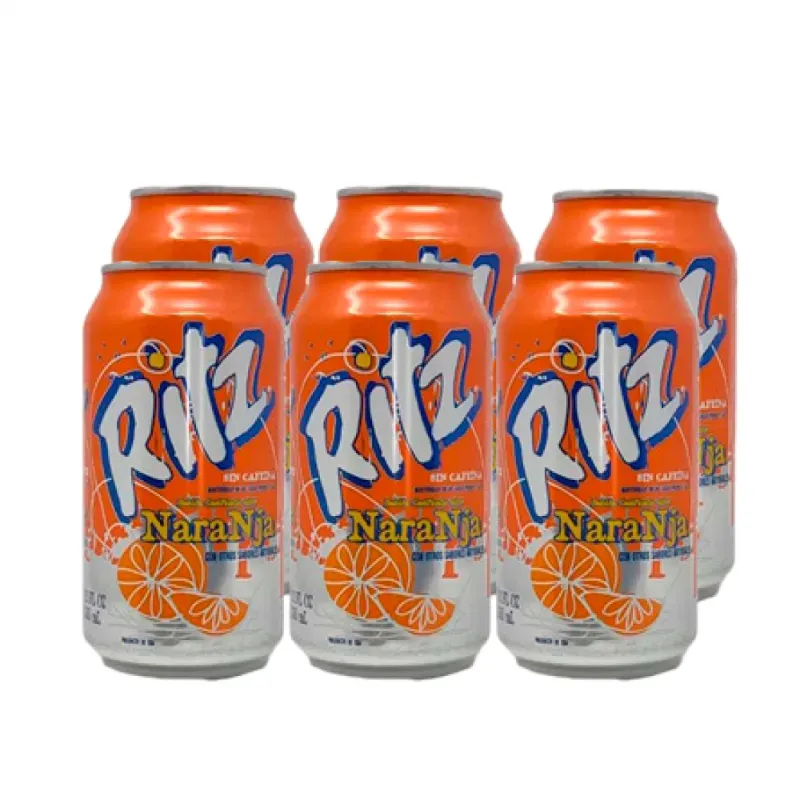  Refresco Ritz Naranja – Pack de 6 latas (330ml)  -