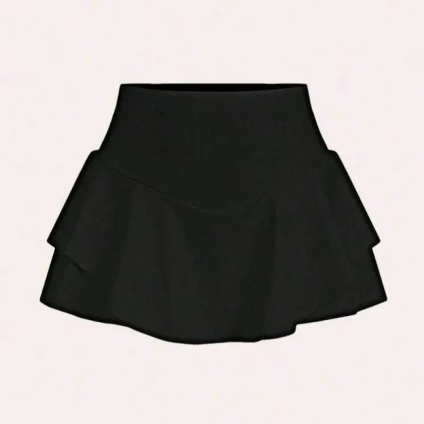Falda short d vuelos negra