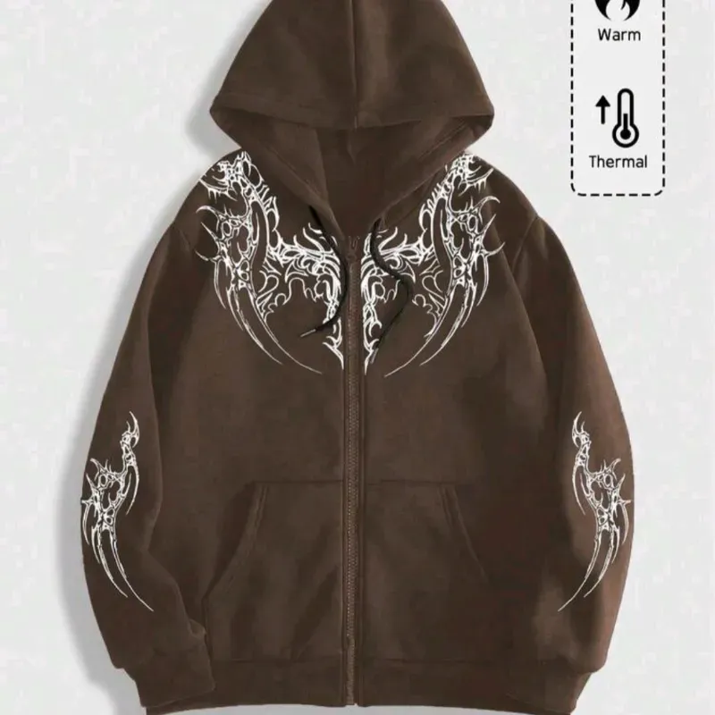 Sudadera con capucha y siper carmelita