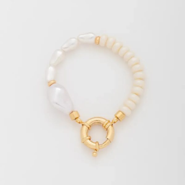 Pulsera corbatin perla broche