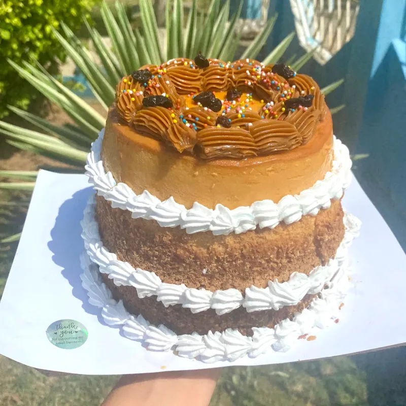 Pastel imposible con leche condensada hervida