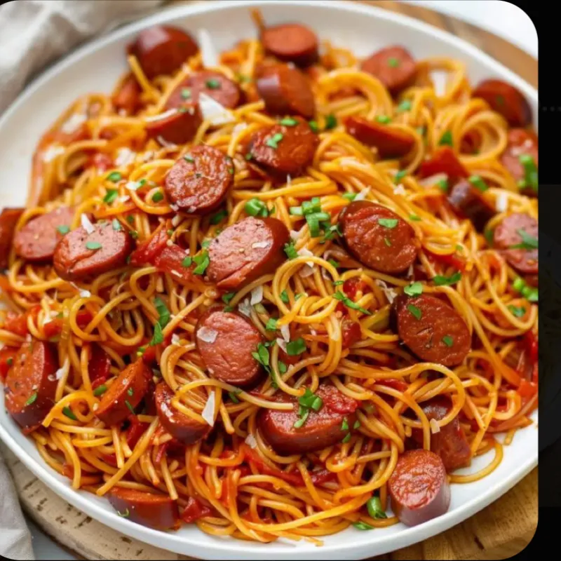 Espaguetis con Salchichas