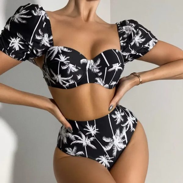 Bikini negro estampado