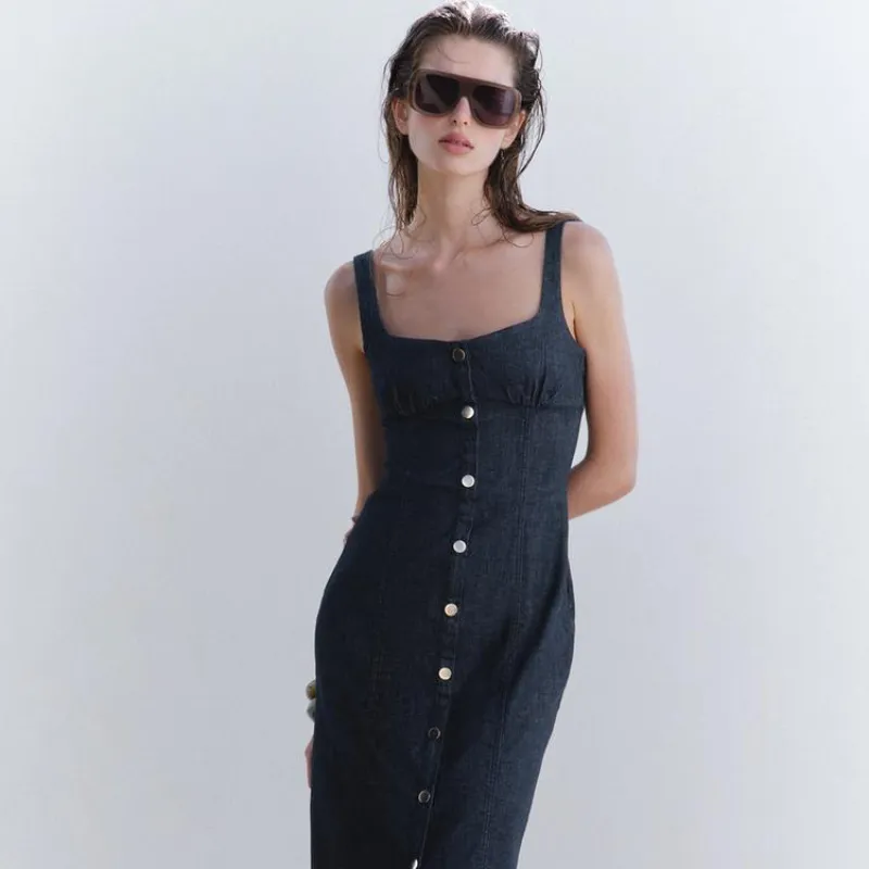 Vestido MIDI denim tirantes