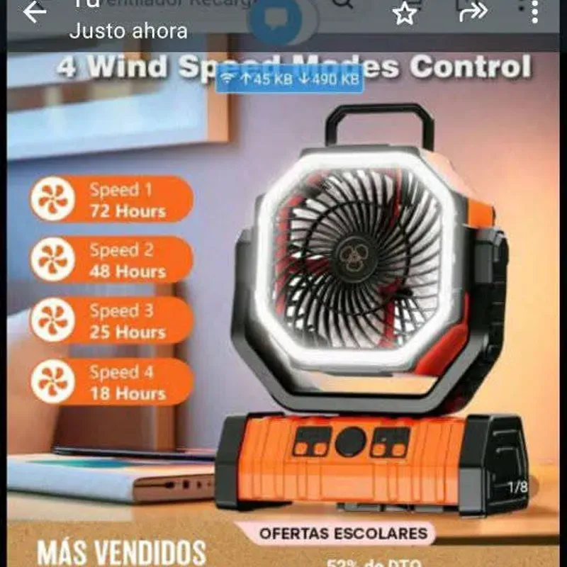 Ventilador recargable