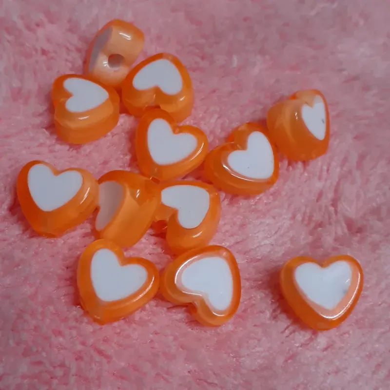 Corazones naranja centro blanco