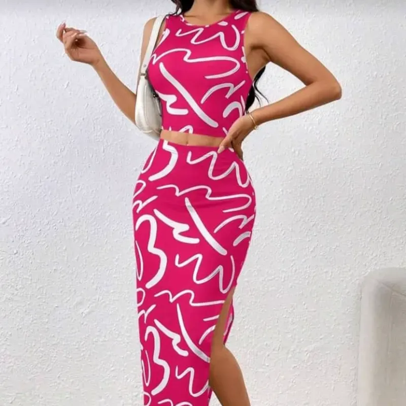 Conjunto de malla rosado gemoetrico