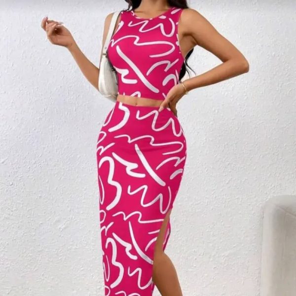 Conjunto de malla rosado gemoetrico