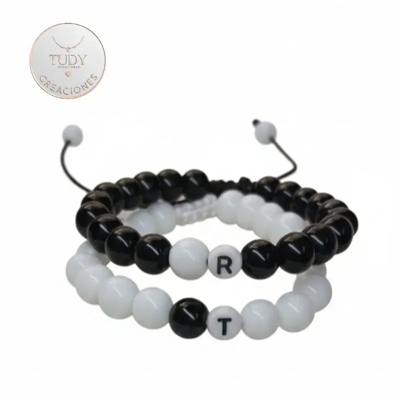 Pulsos de parejas Onix blanco y negro