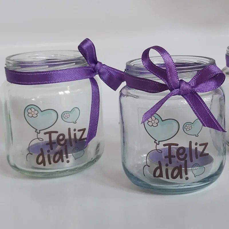 Pomito con vela y frase