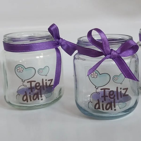 Pomito con vela y frase