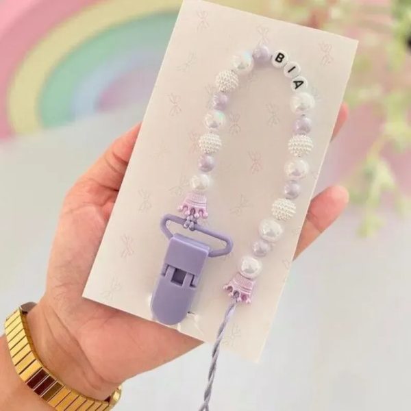 Chupetero para bebe hembra personalizado