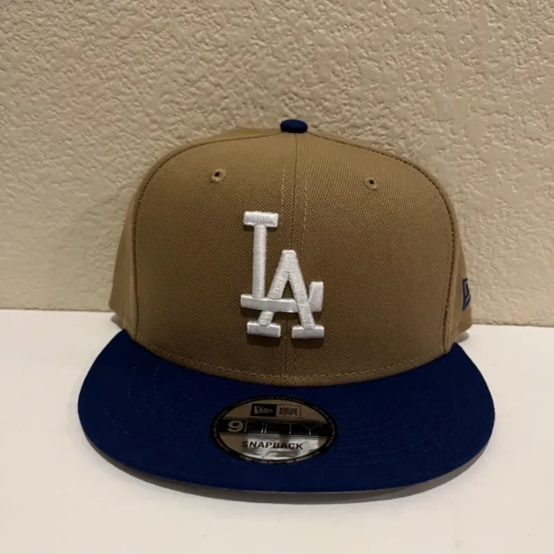 New Era Los Angeles Dodgers Khaki Blue 9FIFTY Snapback Hat MLB CAP OSFA