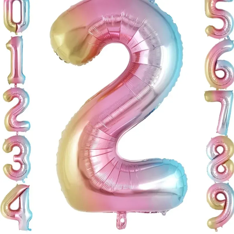 Globo foil número 2 tornasol