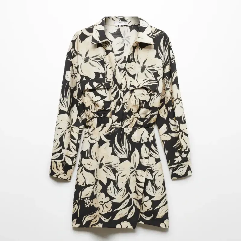 Vestido camisero de flores