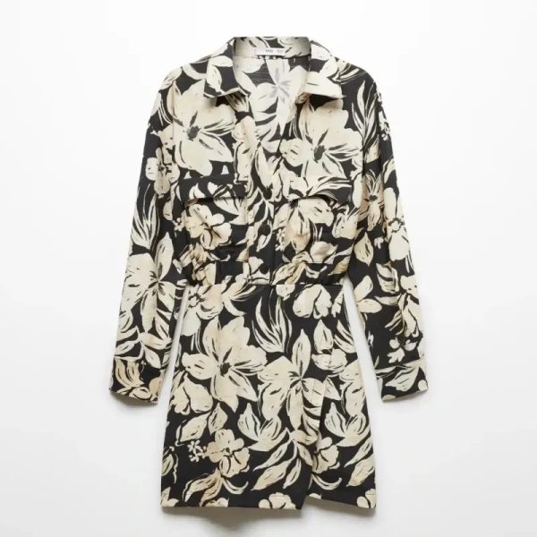 Vestido camisero de flores