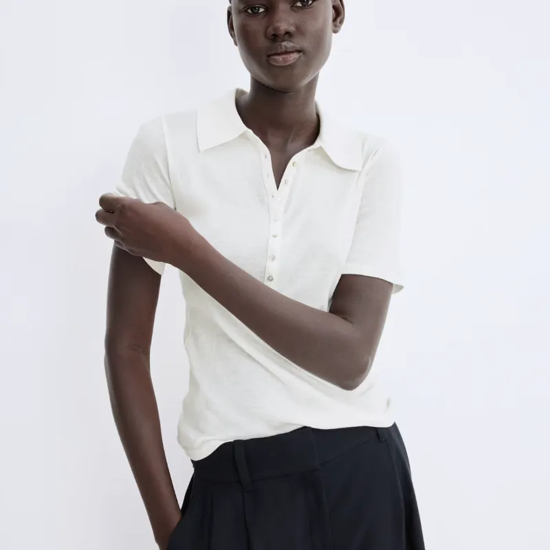 Pullover blanco tela fina