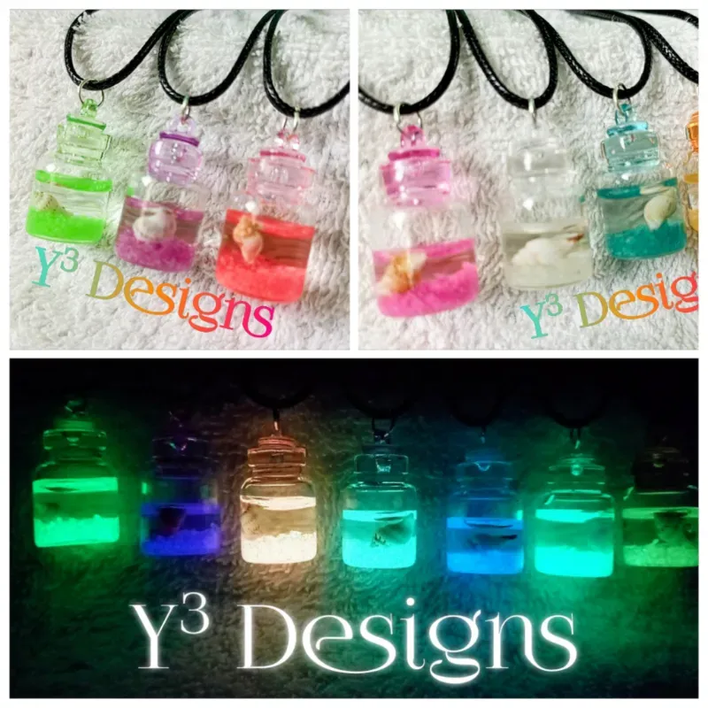 Collares con Dijes Pomitos Fluorescentes