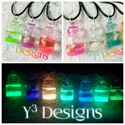 Collares con Dijes Pomitos Fluorescentes