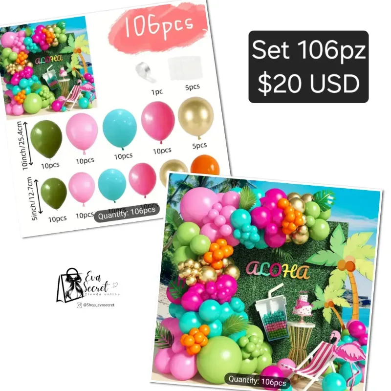 Set 106pz de globos para cumpleaños