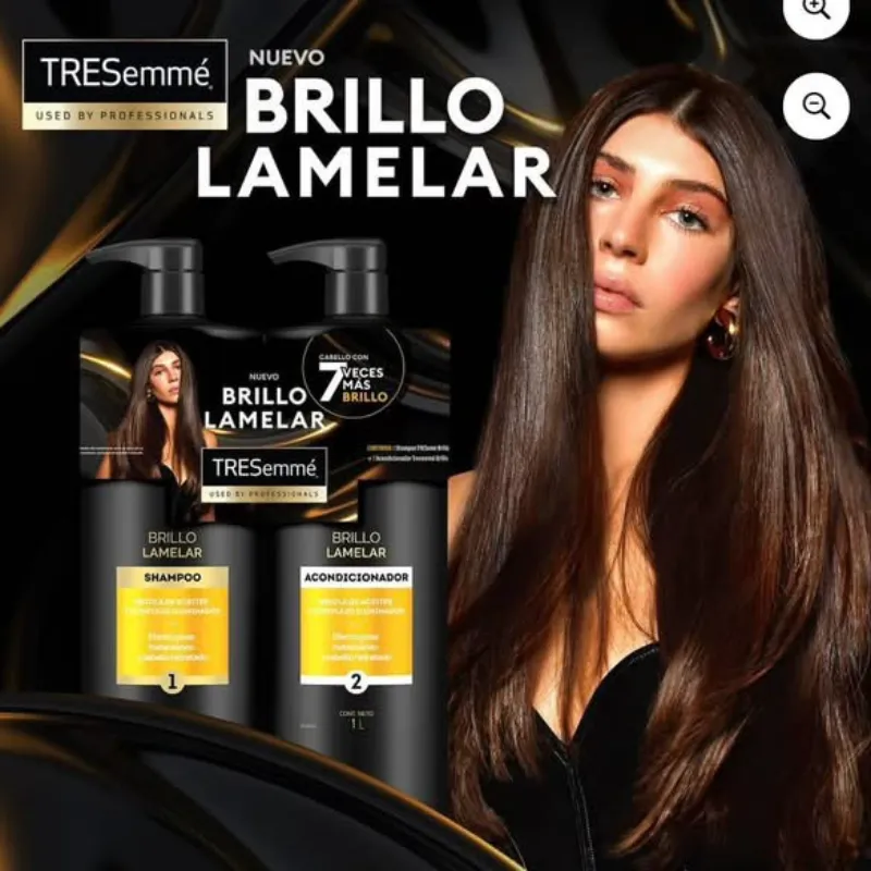 Juego de shampoo y acondicionador de la línea TRESemmé brillo lamelar (contiene 1 litro cada uno )