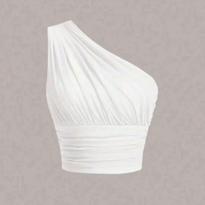  Top de un hombro — Blanco