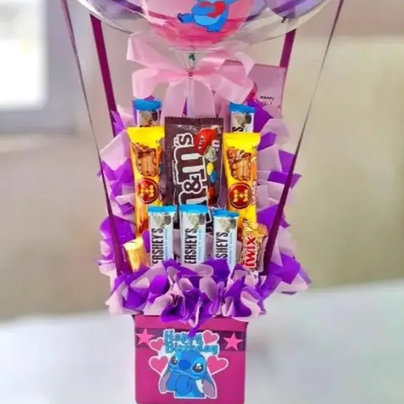 Caja de chuches personalizable +globo burbuja