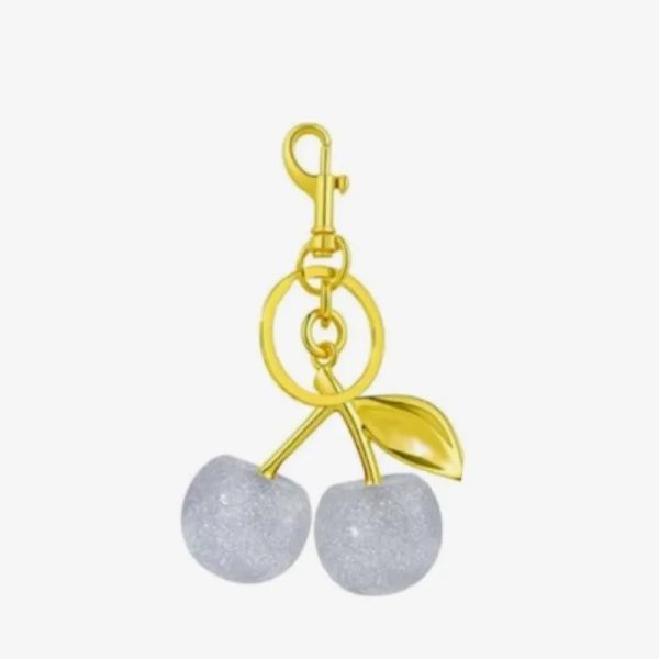 Llavero Cherry Blanco y Dorado Extra Grande