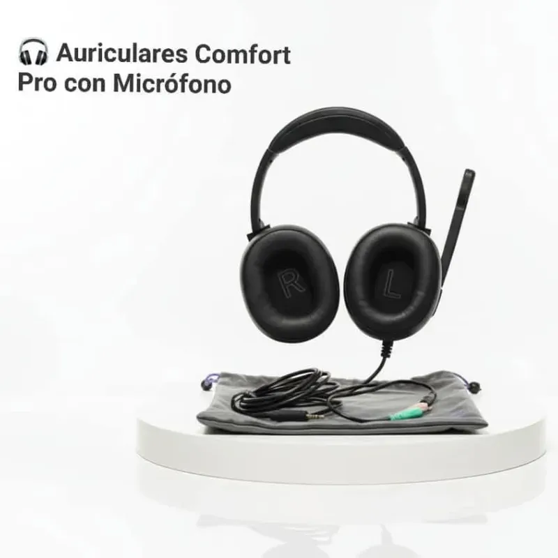  Auriculares con cable y doble conector 3.5 mm Comodidad envolvente, conexión directa.