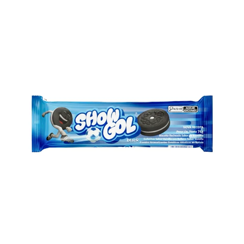 Galletas Show Gol Black relleno sabor vainilla