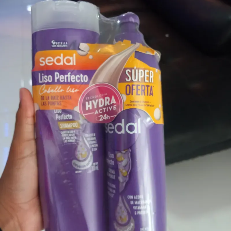 Shampoo y crema para cabello liso