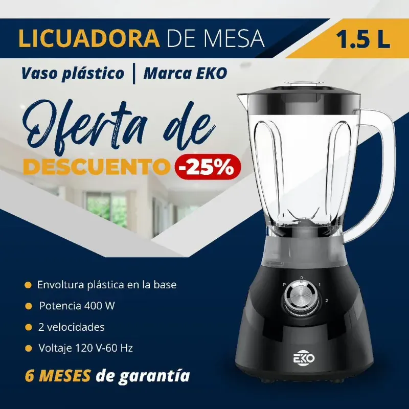 Licuadora de vaso de plástico