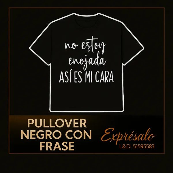 Pullover Negro Adulto (tela dry-fit)