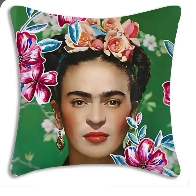 Cojín Frida flores moradas