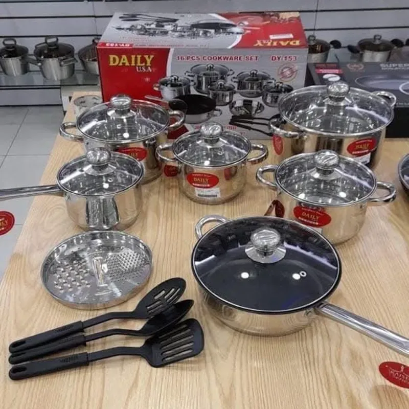 Juego de cazuela y sartenes de 16 piezas para TODO tipo de cocina