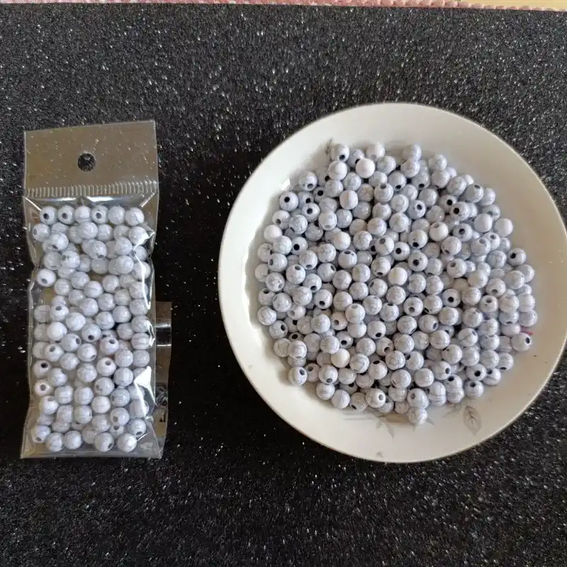 Perla Craquelada gris de 6 mm