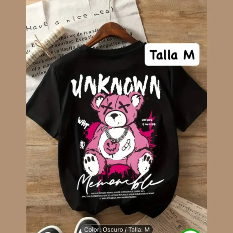 Pullover largo con estampado gráfico de oso